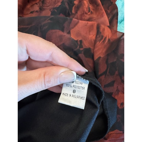 Dress red, black 8 Halter Neck Sleeveless whimsigoth dark floral fairy Y2K - Picture 7 of 9